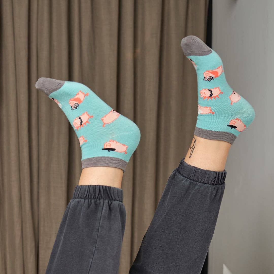 Ankelstrømper - Sjove Korte Sokker med Grise
