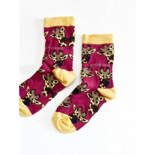 Bambus Strømper, Børn - 'Red Giraffen' (Giraffe Conservation Foundation)