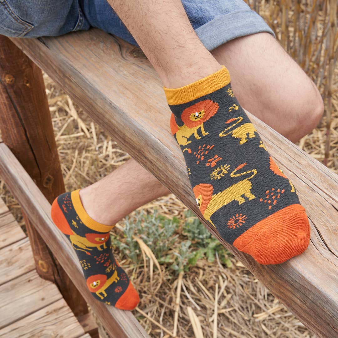 Ankelstrømper - Sjove Korte Sokker med Løver