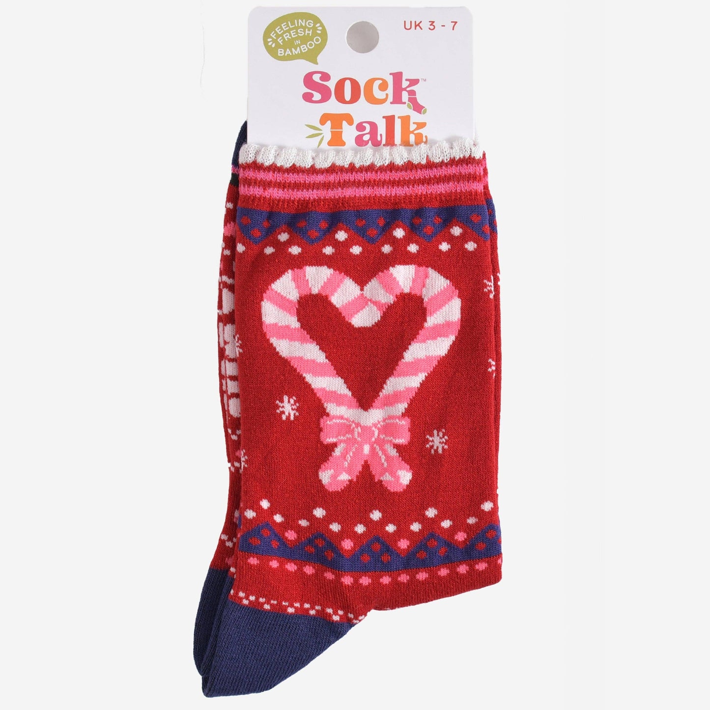 Bambus Strømper, Dame - 'Julehjerter'