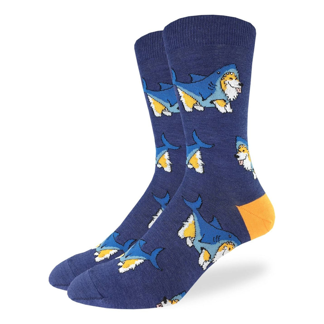 Sjove Sokker, Herre - 'Corgi Hajen' Dyr Good Luck Sock
