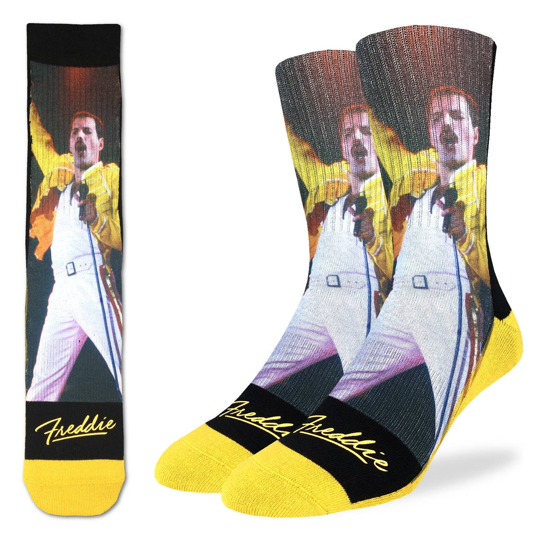 Sjove Herre Strømper - 'Freddie Mercury at Wembley 1986' Musik & Sport Good Luck Sock