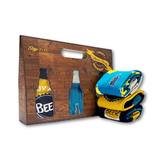 sjove strømper til øl entusiasten. Strømper i gaveæske