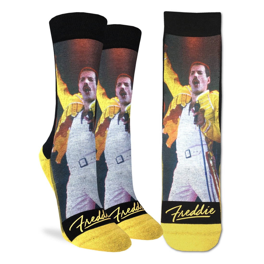 Sjove Dame Strømper - 'Freddie at Wembley' Musik & Sport Good Luck Sock