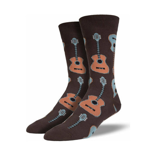 Herre Strømper - ‘Min Guitar’ (Flere farver) Musik & Sport Socksmith Brun