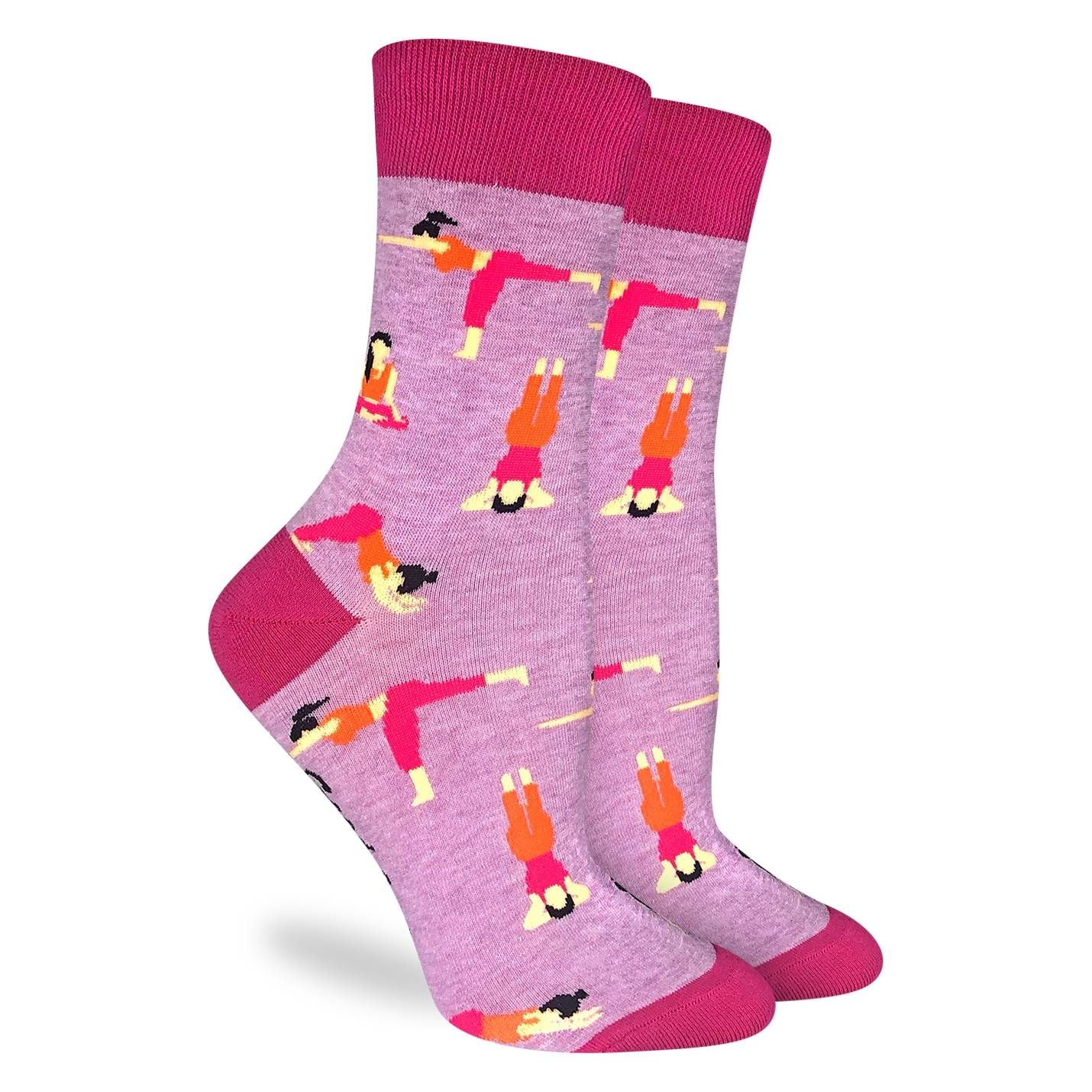 Sjove Dame Strømper - 'Yoga Session' Job & Hobby Good Luck Sock