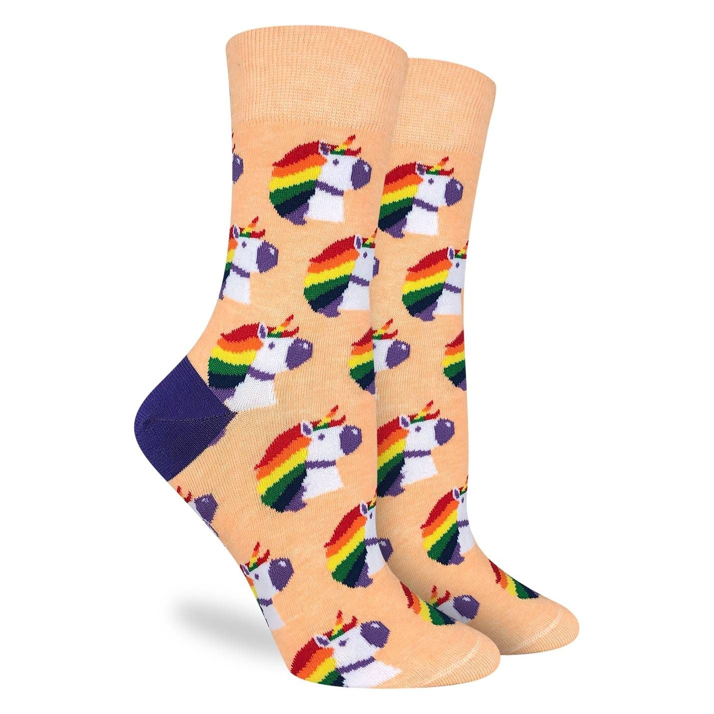 Sjove Dame Strømper - 'Rainbow Unicorn' Andet Good Luck Sock
