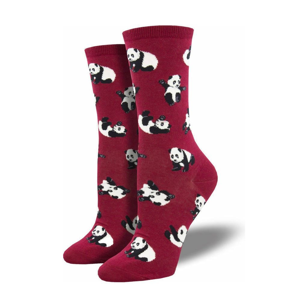 Sjove Dame - 'Pandaen'⎪Røde og Grønne – Just Funny Socks