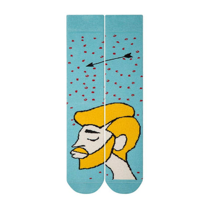 valentin Sokker til Par - Gul og Orange Hår