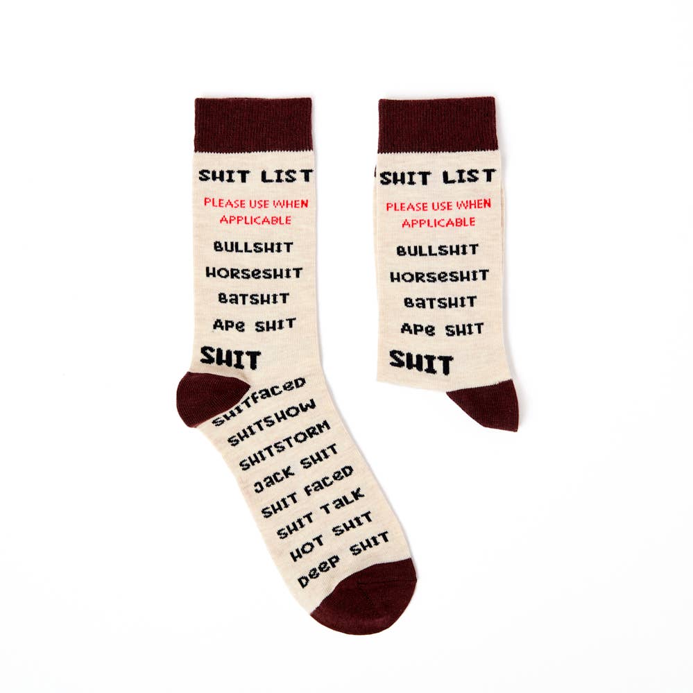 Shit List Sokker - Sjove Unisex Sokker med Attitude