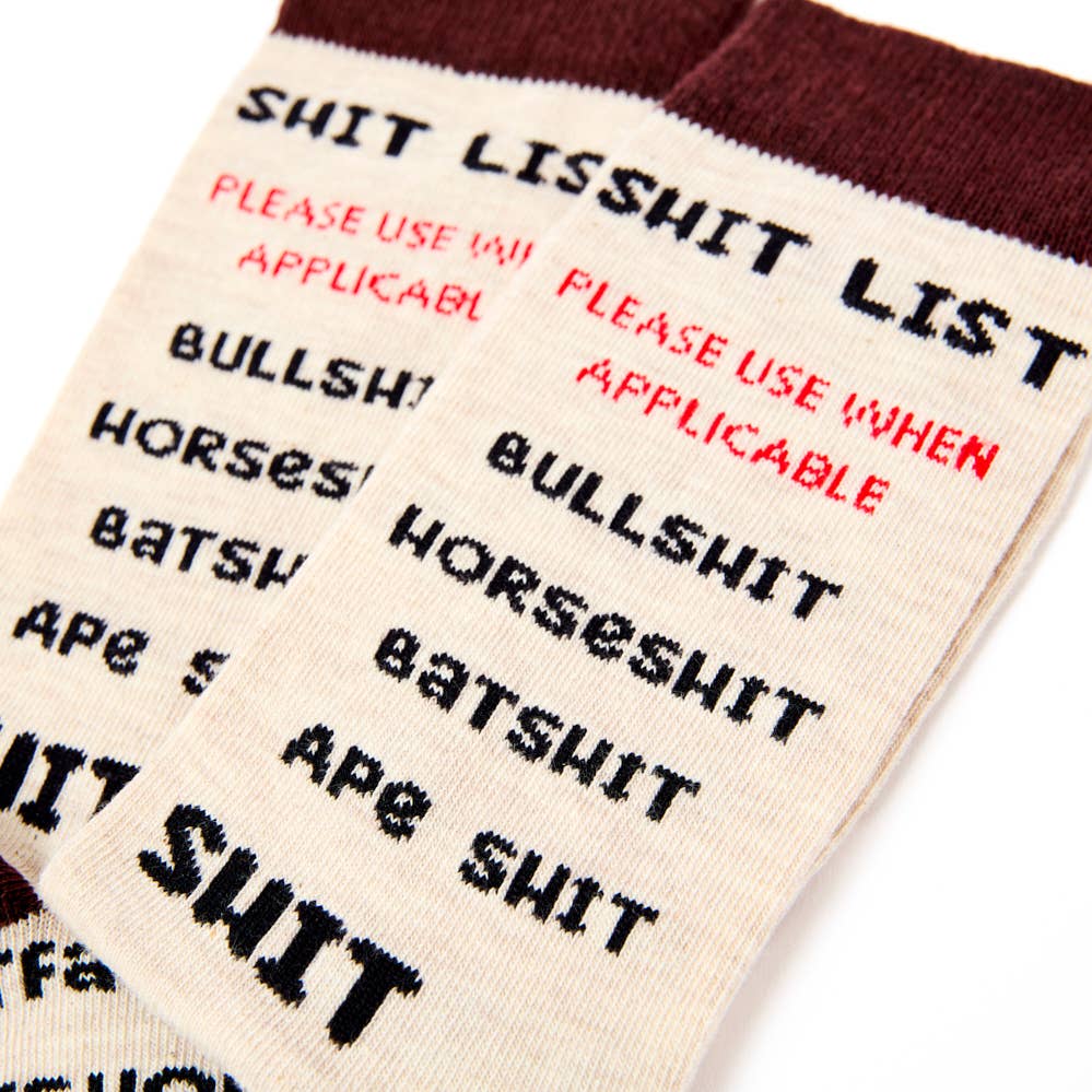 Shit List Sokker - Sjove Unisex Sokker med Attitude