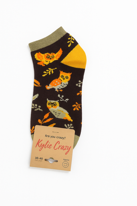 Sjove Ugle Ankelstrømper - Originale Sokker med Ugler - Forår/Sommer