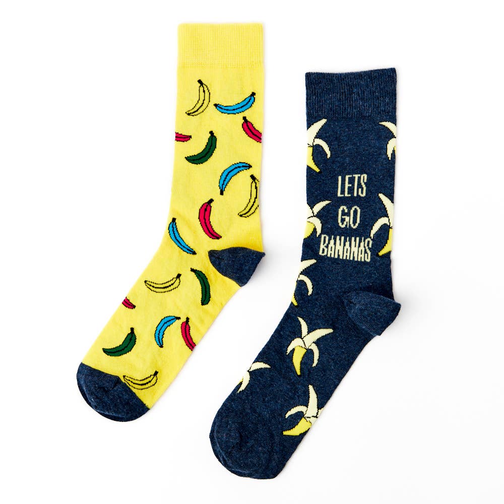 Let's Go Bananas - Sokker gaveæske STR. 41-46 og Boxershorts til Mænd