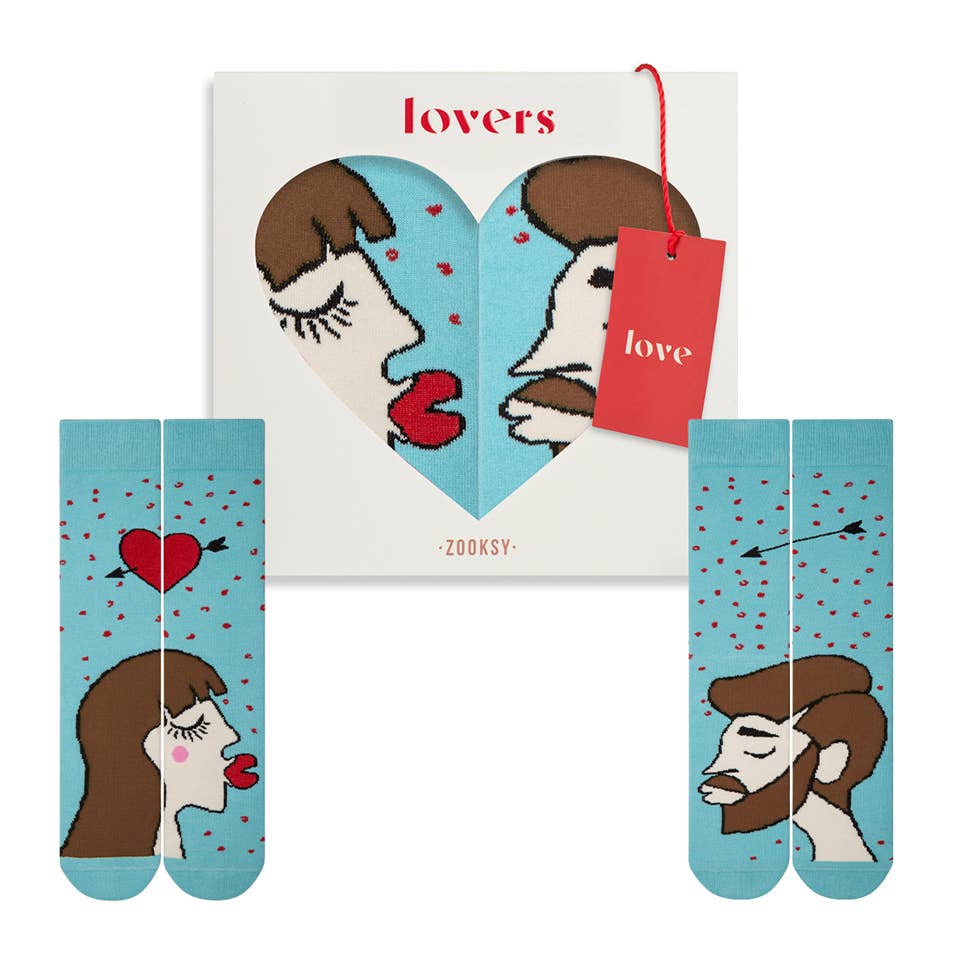 valentins Sokker til Par - Brunt Hår