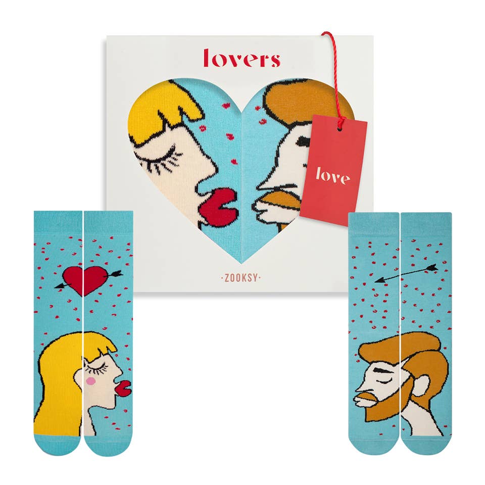 valentin Sokker til Par - Gul og Orange Hår