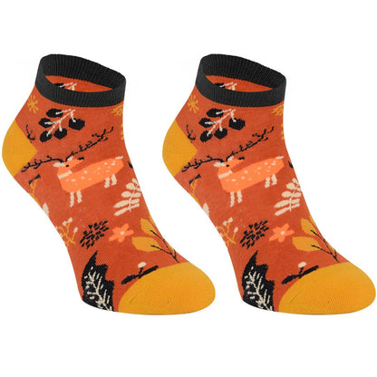 Ankelstrømper - Efterårsmotiver i Orange