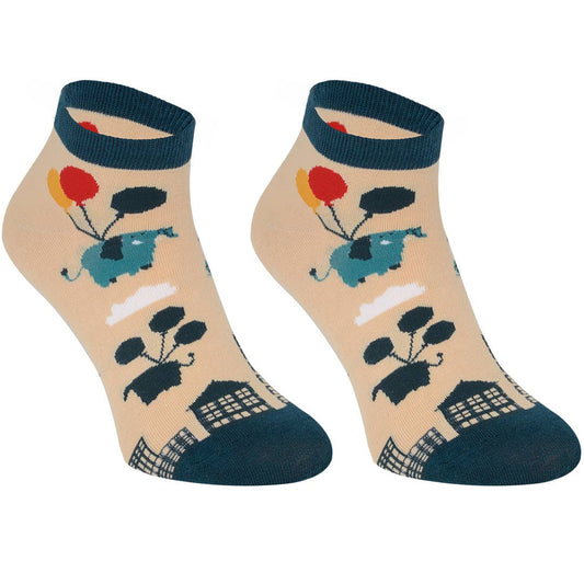 Ankelstrømper - Sjove Korte Sokker med Elefanter