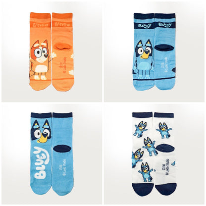 Bluey Strømper - 4 Par Børnestrømper i Gaveboks