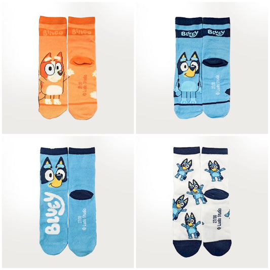 Bluey Strømper - 4 Par Børnestrømper i Gaveboks