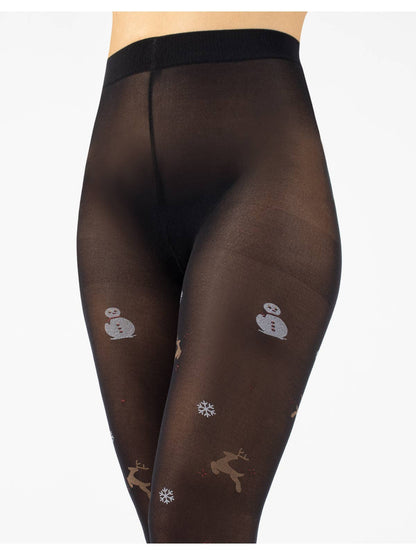 Julestrømpebukser - Festlige strømpebukser med Snemænd