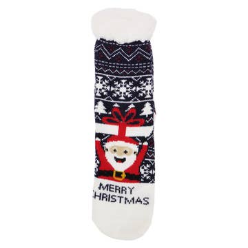 Julesokker med Skridsikker Sål - Tykke Fleece Loungesokker
