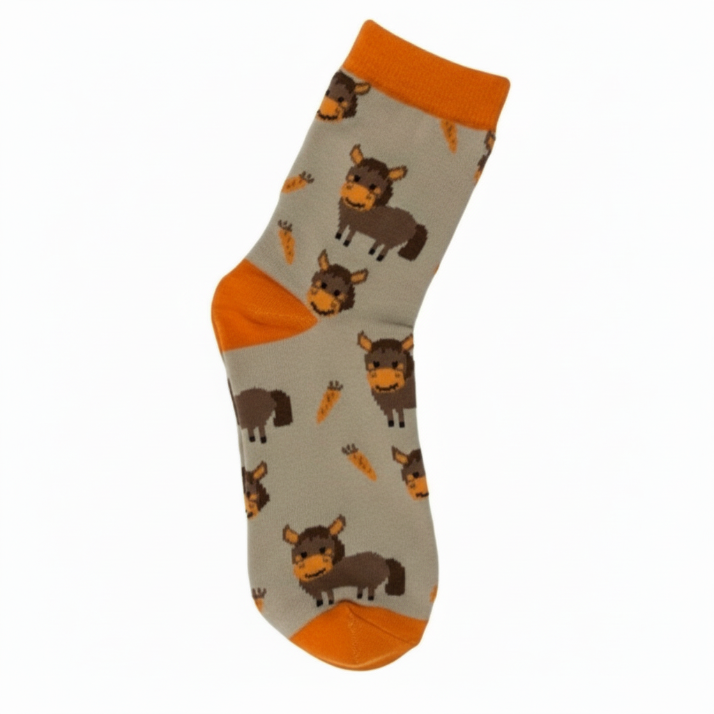 Centered sock with buffalo pattern