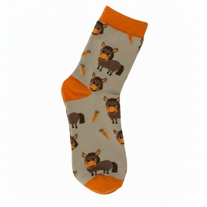 Centered sock with buffalo pattern