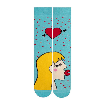 valentin Sokker til Par - Gul og Orange Hår