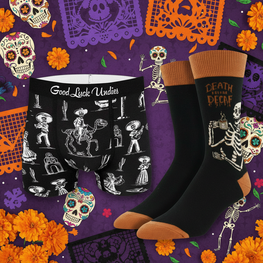 Death Before Decaf Skellet Pakke - Underbukser og Strømper