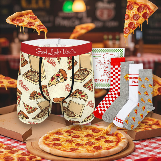 Fresh Pizza Pakke - Underbukser og Sokkegaveæske