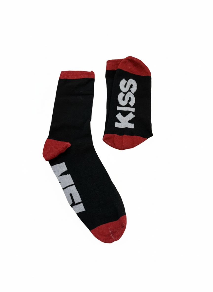 Kiss Me sokker med hvid baggrund