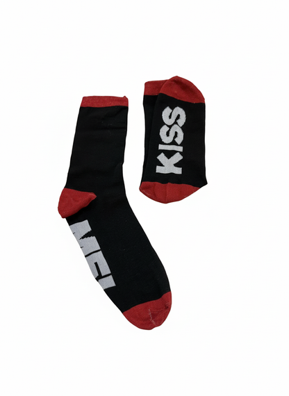 Kiss Me sokker med hvid baggrund